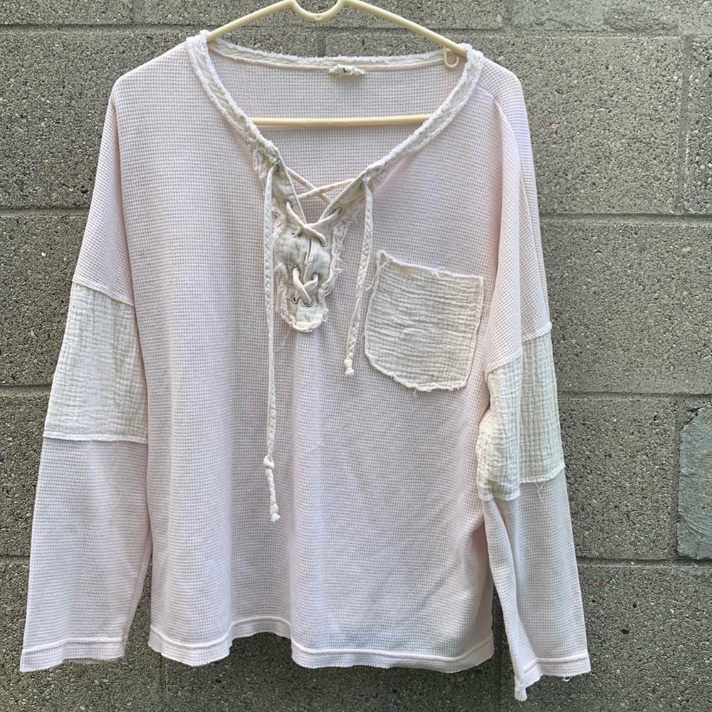Cream Distress Boutique Pol Brand (Free People) look alike sweater size large